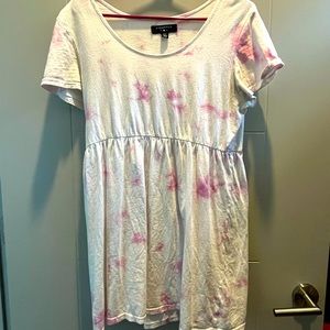 Bycorpus synched waist pink tie dye free dress